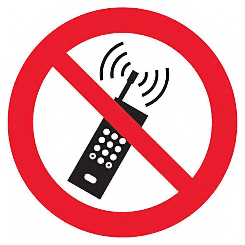 "Do Not Use Mobile Phones" Prohibition Sign