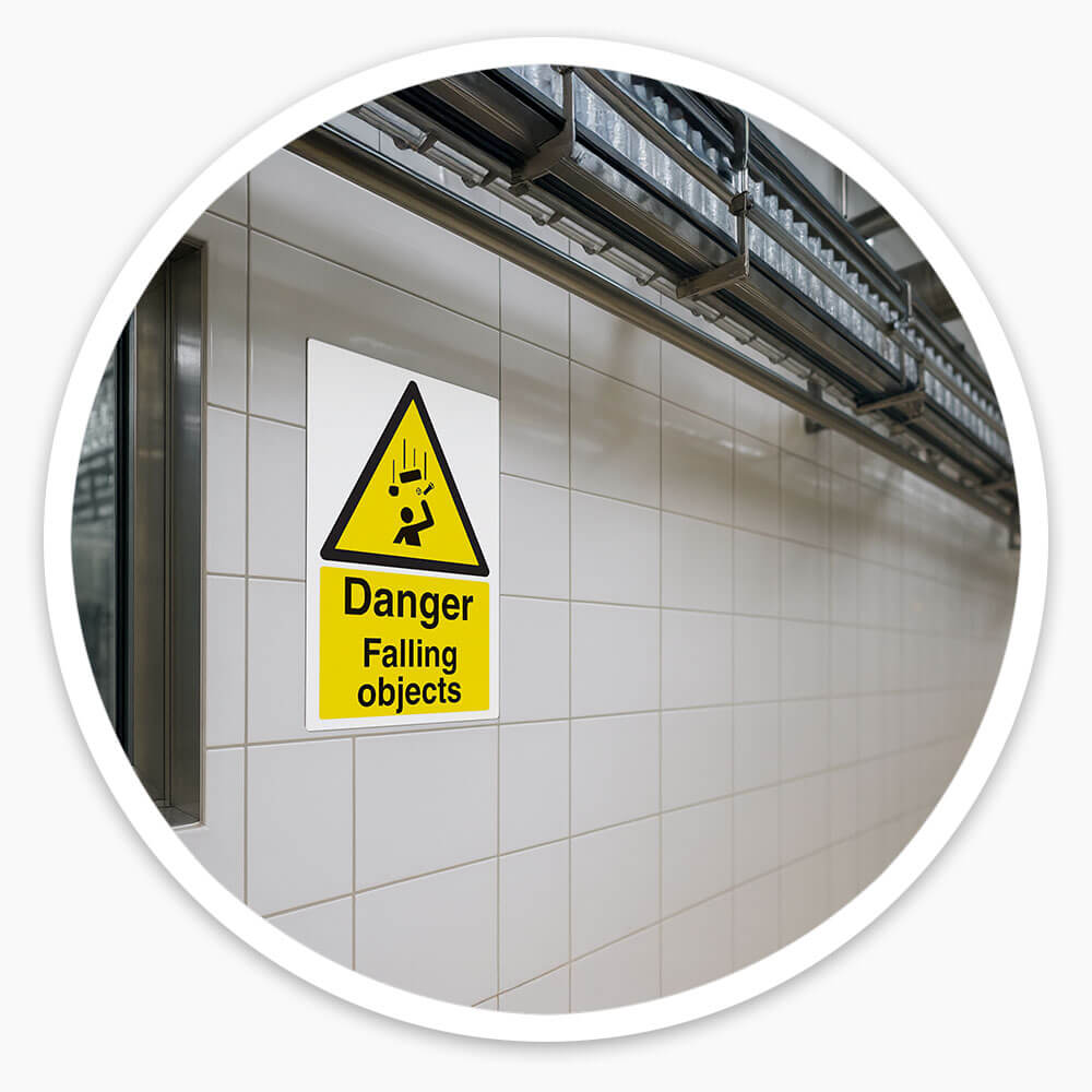 "Falling Objects" Warning Safety Sign