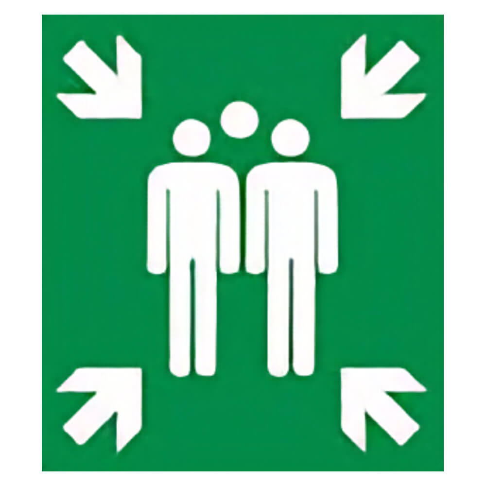 "Fire Assembly Point" Arrow Right Sign