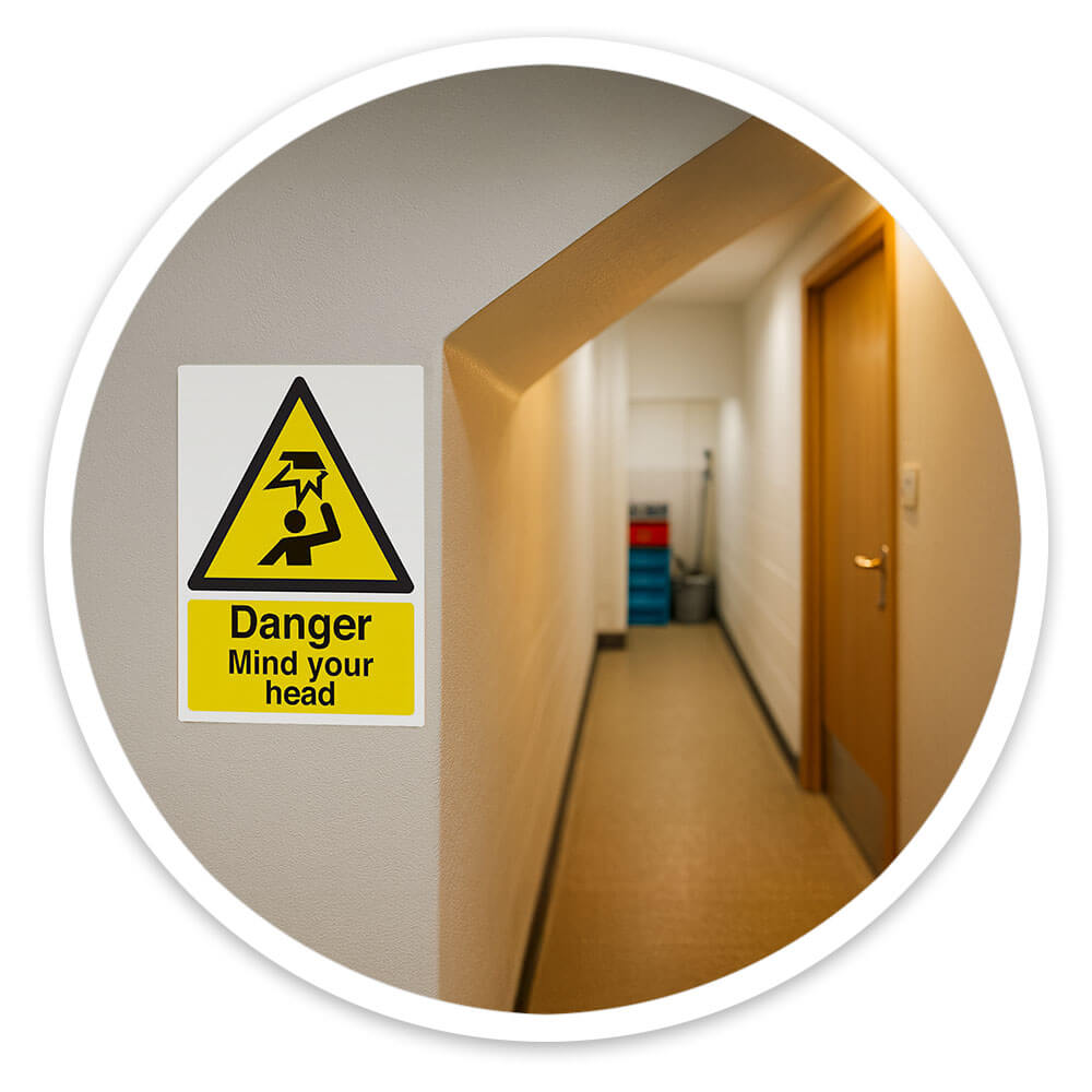 "Mind Your Head" Warning Safety Sign