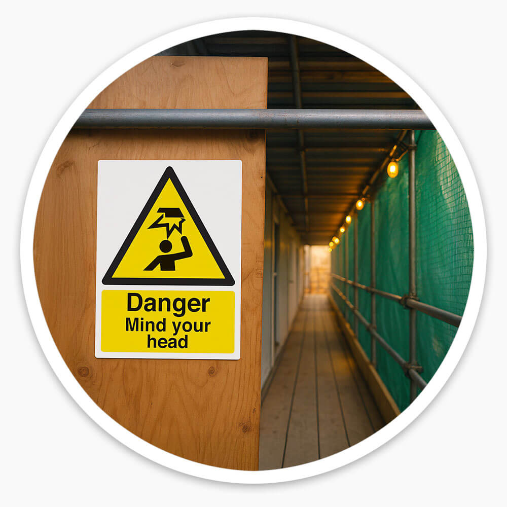 "Mind Your Head" Warning Safety Sign