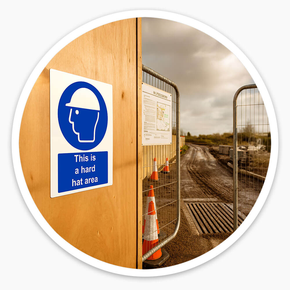"Hard Hat Area" Mandatory Site Safety Sign