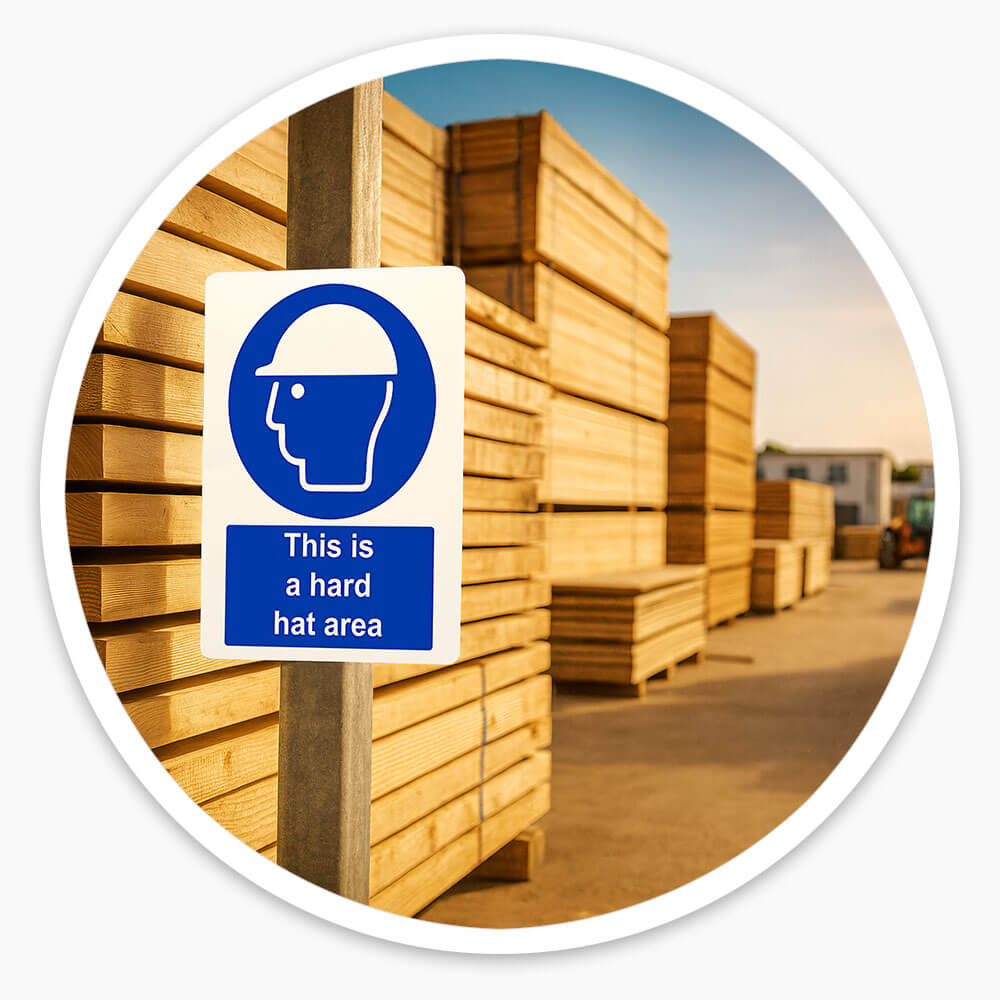 "Hard Hat Area" Mandatory Site Safety Sign