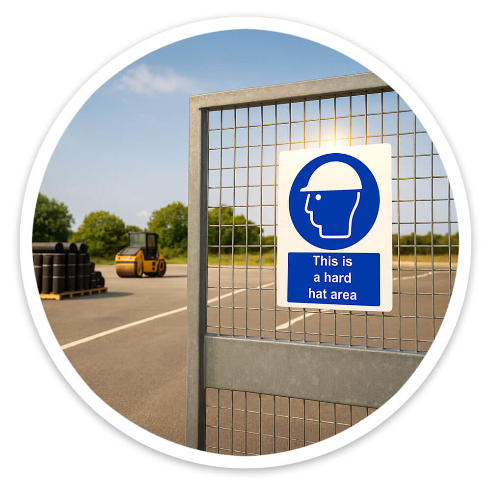 "Hard Hat Area" Mandatory Site Safety Sign