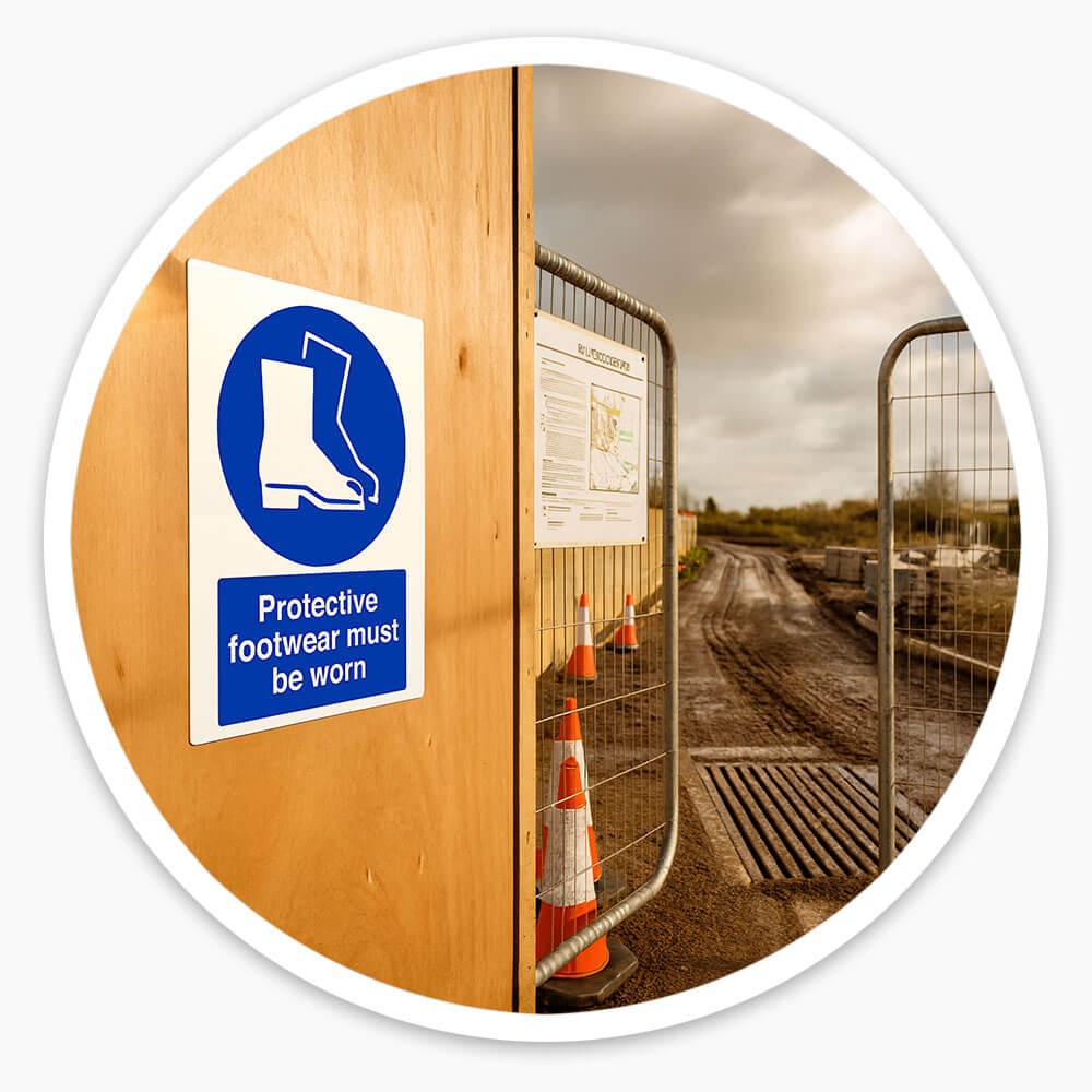 "Wear Boots" Mandatory Site Safety Sign