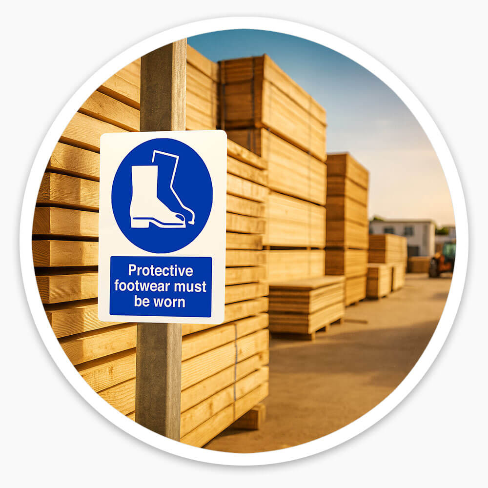 "Wear Boots" Mandatory Site Safety Sign