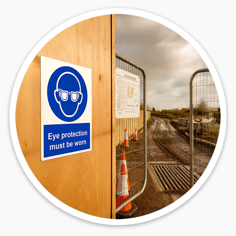 "Eye Protection" Mandatory Site Safety Sign