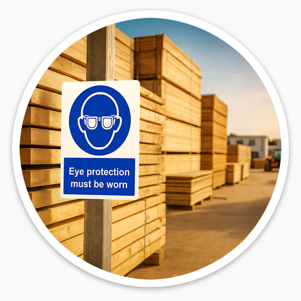 "Eye Protection" Mandatory Site Safety Sign