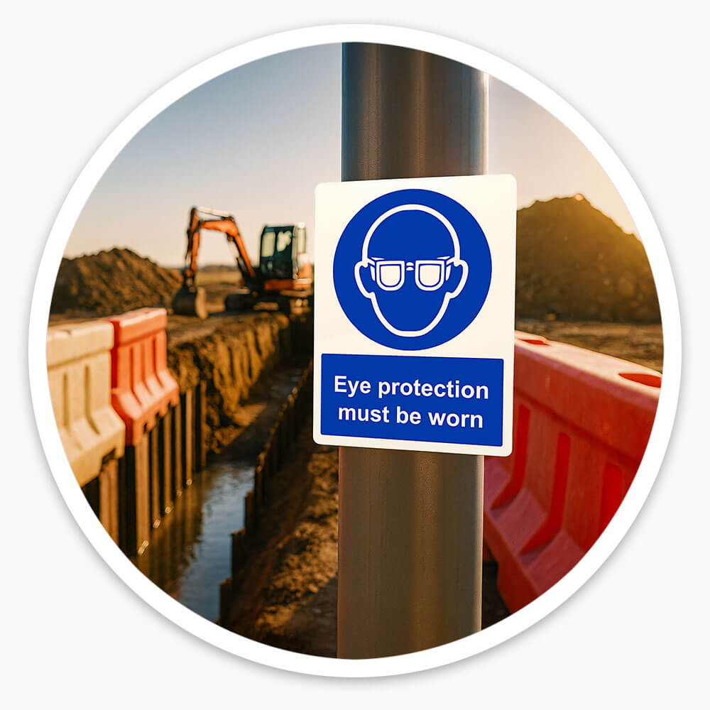 "Eye Protection" Mandatory Site Safety Sign
