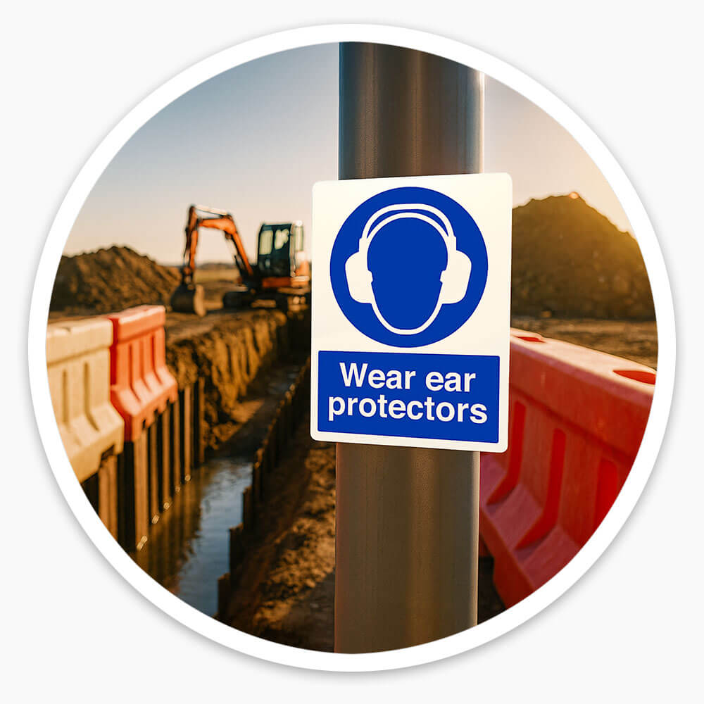 "Ear Protection" Mandatory Site Safety Sign