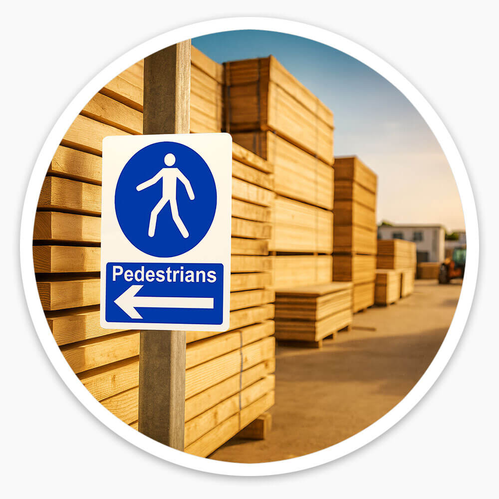 "Pedestrians Keep Left" Mandatory Site Safety Sign