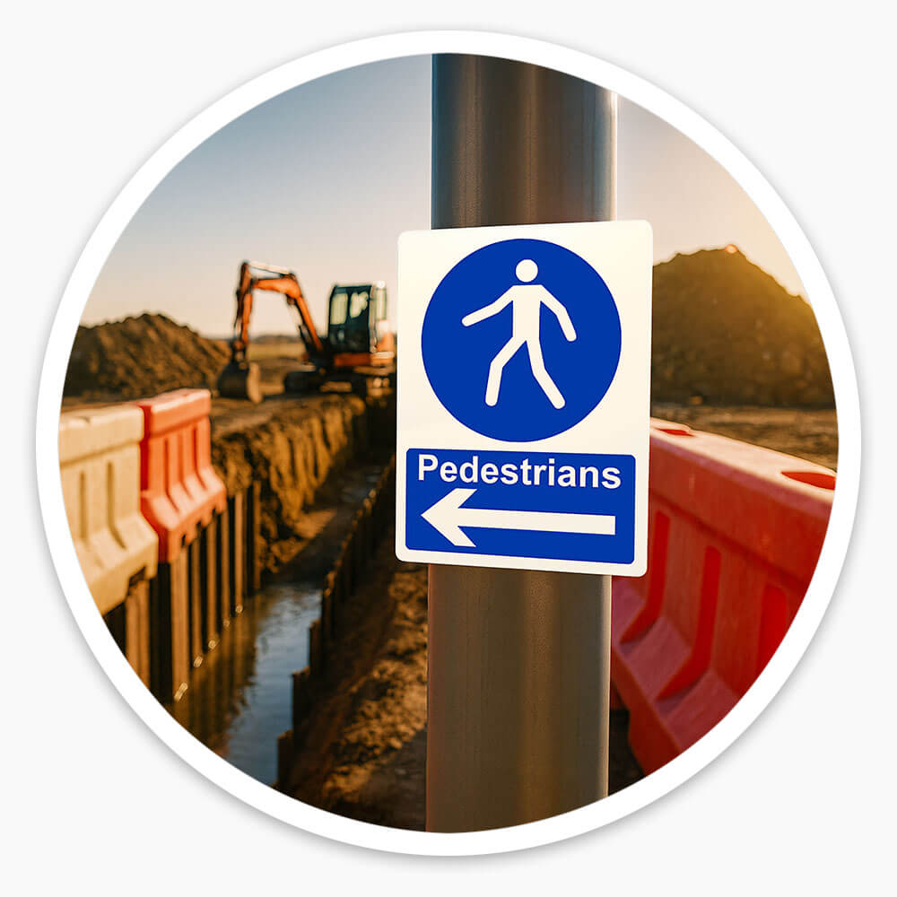 "Pedestrians Keep Left" Mandatory Site Safety Sign