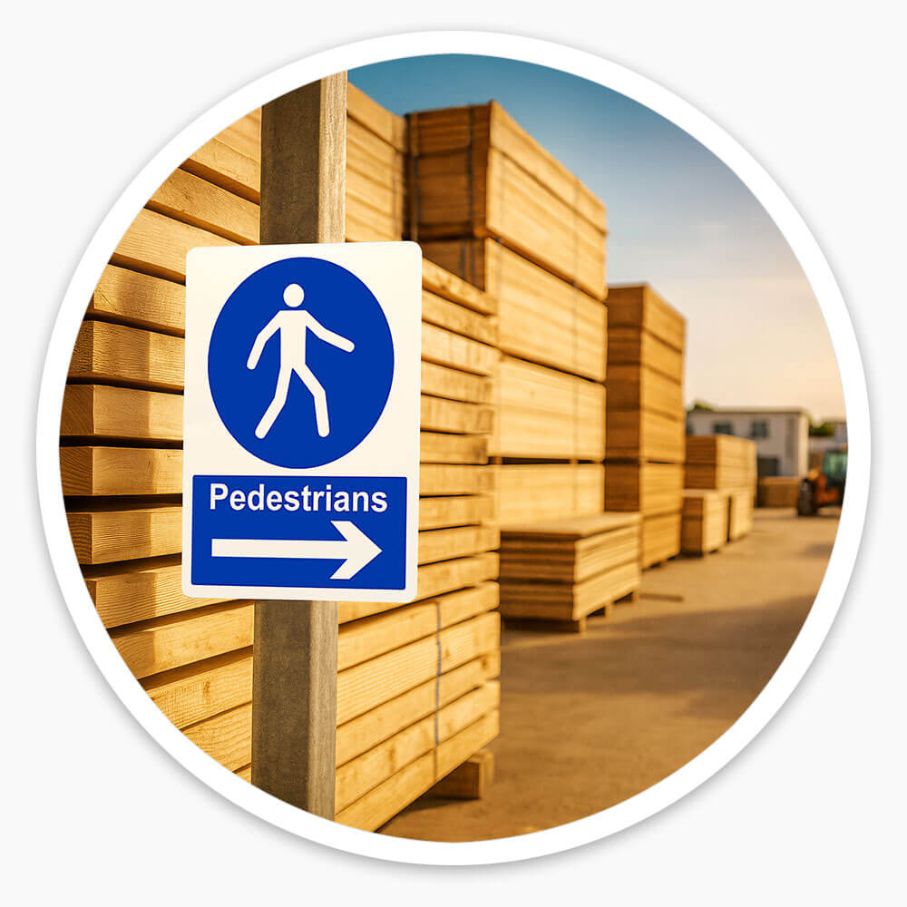 "Pedestrians Keep Right" Mandatory Site Safety Sign