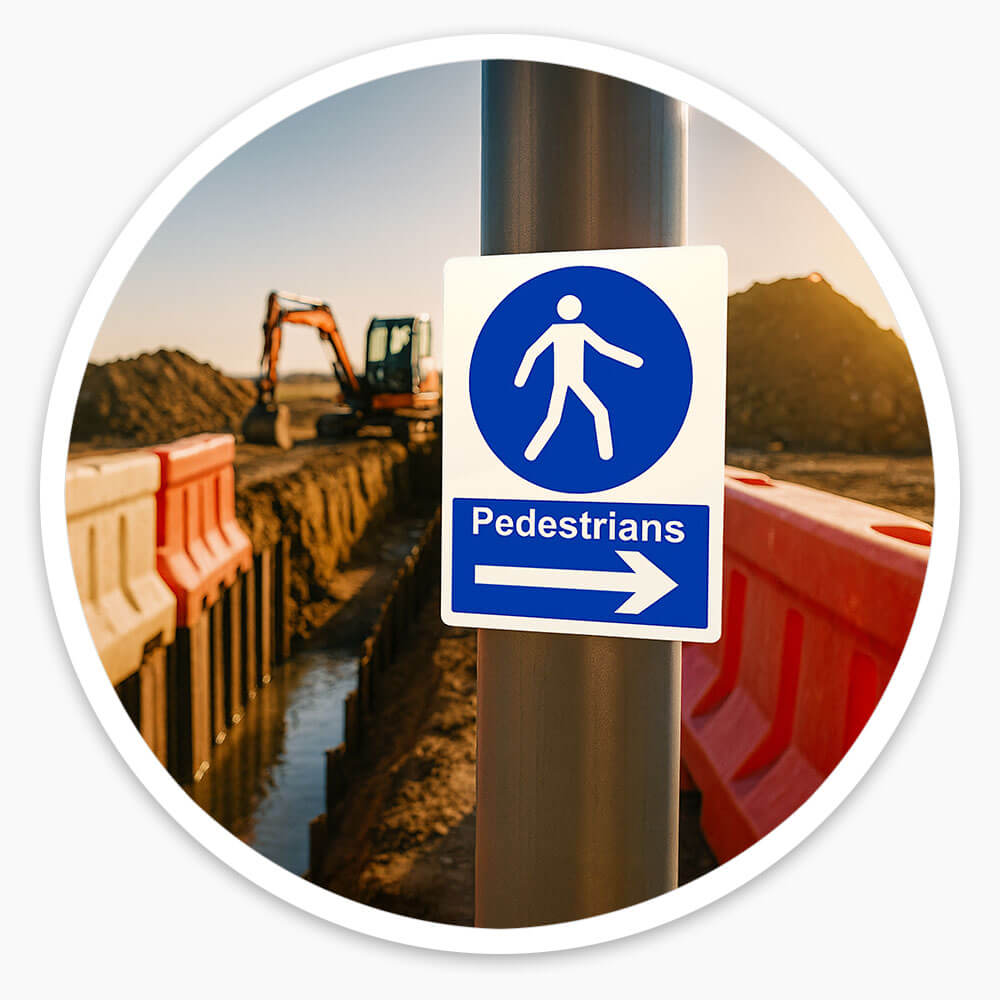 "Pedestrians Keep Right" Mandatory Site Safety Sign