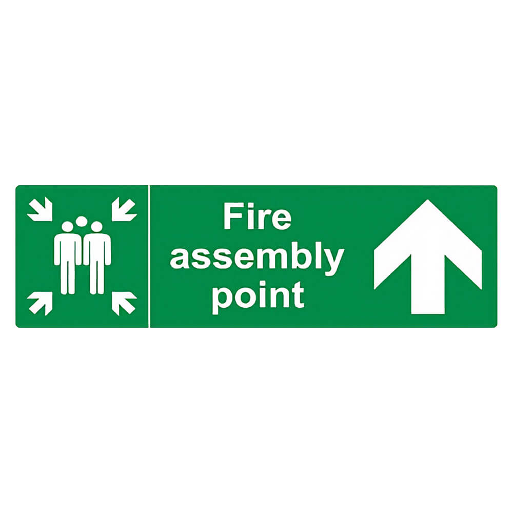 "Fire Assembly Point" Arrow Up Sign