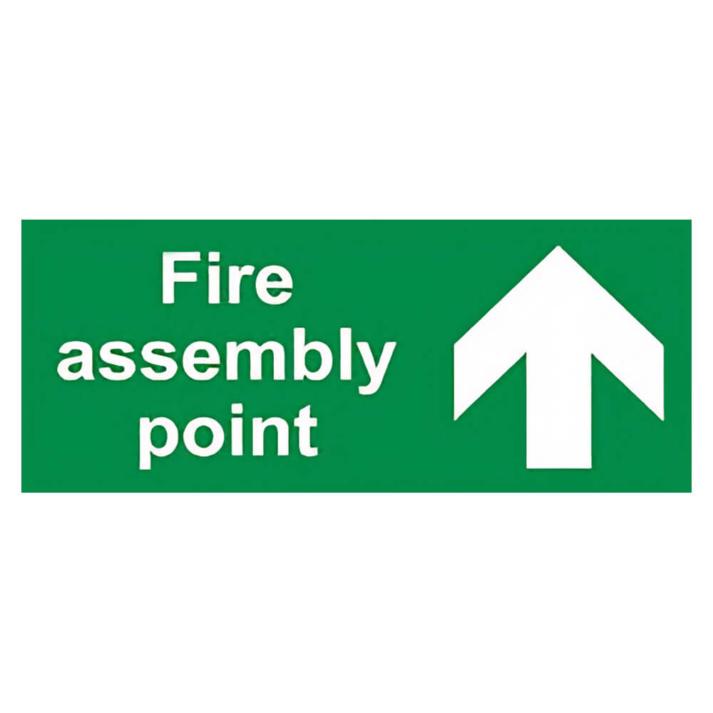 "Fire Assembly Point" Arrow Up Sign