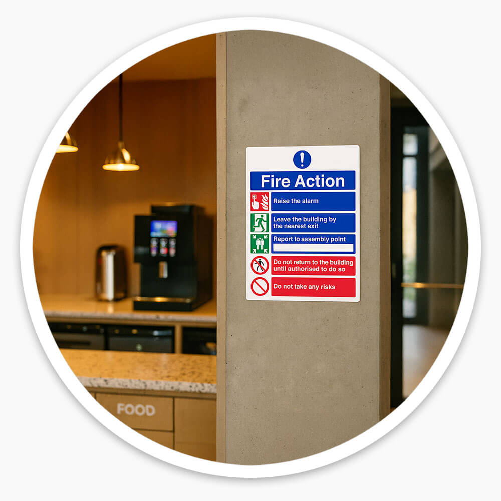 "Fire Action Notice" Mandatory Site Safety Sign