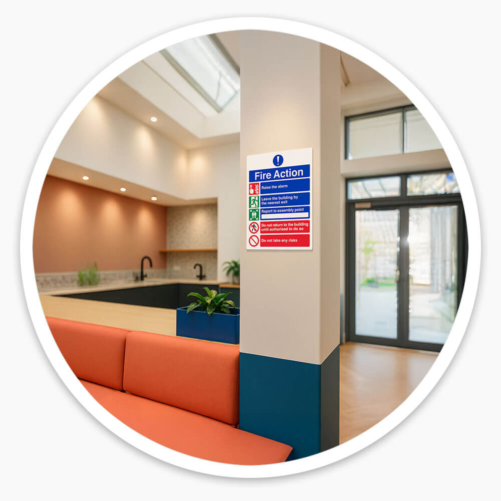 "Fire Action Notice" Mandatory Site Safety Sign