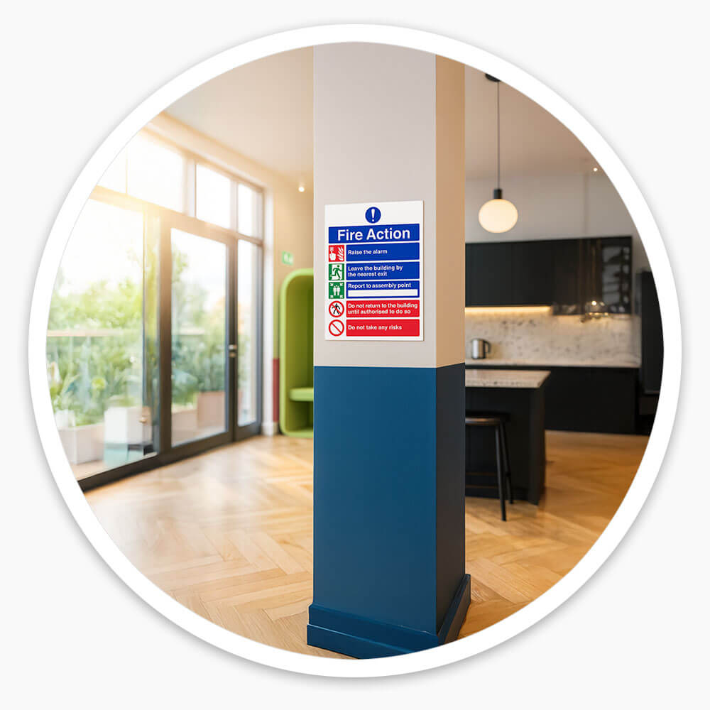 "Fire Action Notice" Mandatory Site Safety Sign