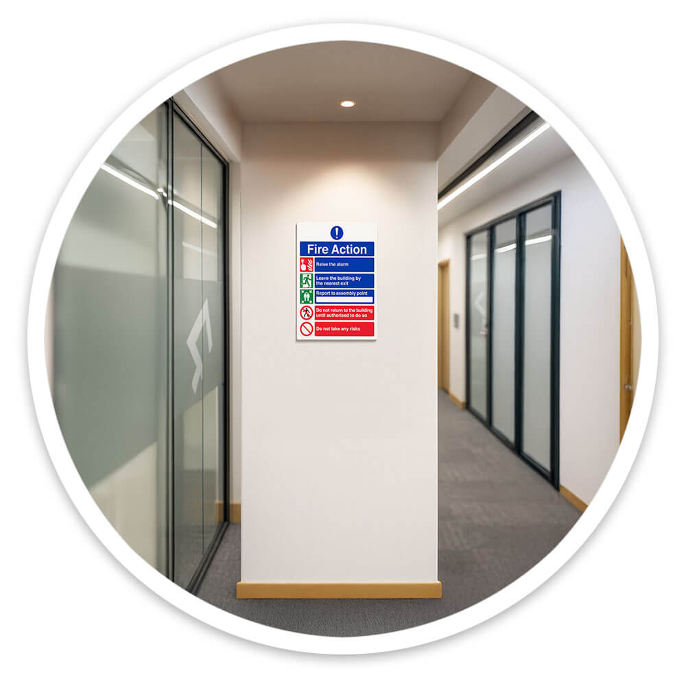 "Fire Action Notice" Mandatory Site Safety Sign