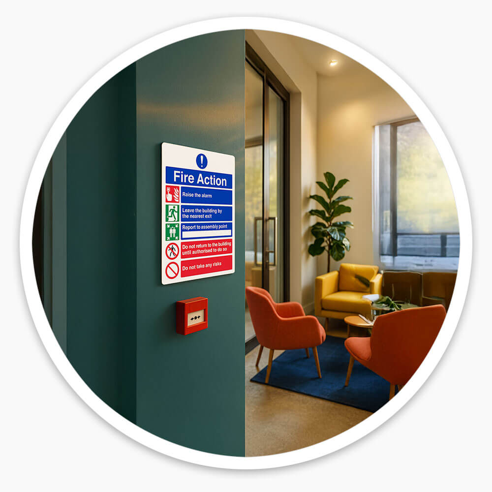 "Fire Action Notice" Mandatory Site Safety Sign