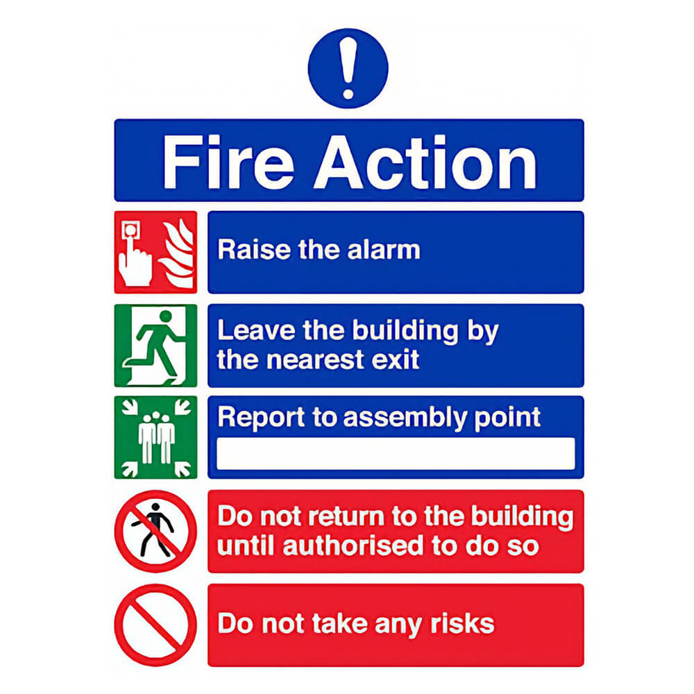 "Fire Action Notice" Mandatory Site Safety Sign