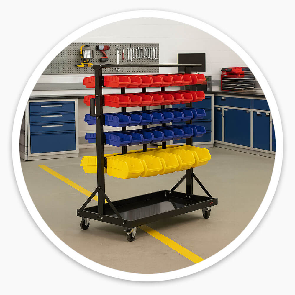Louvred Panel Bin Trolley