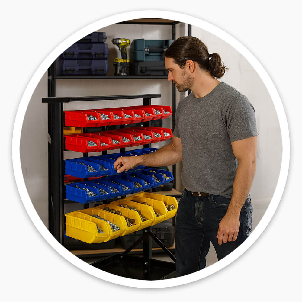 Louvred Panel Bin Trolley