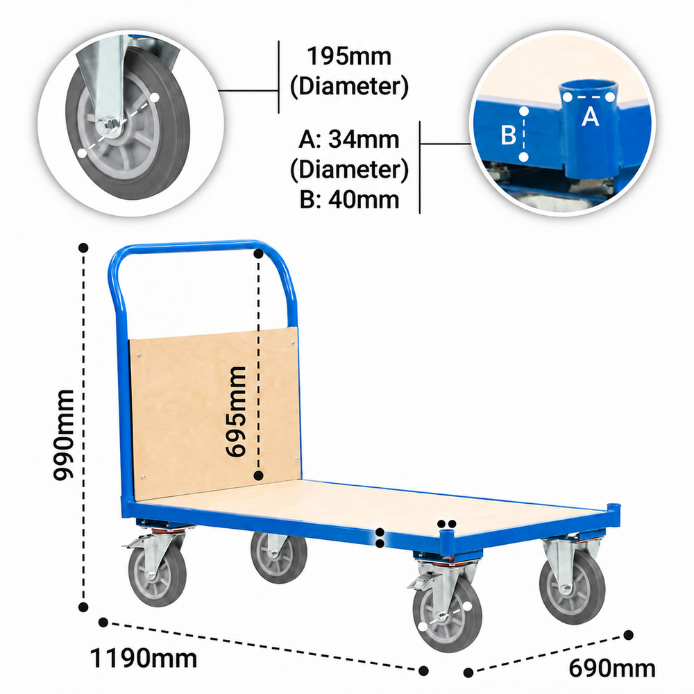 Flatbed Trolley dimensions