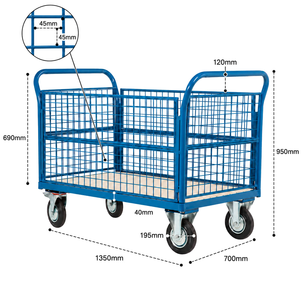 Basket Trolley dimensions