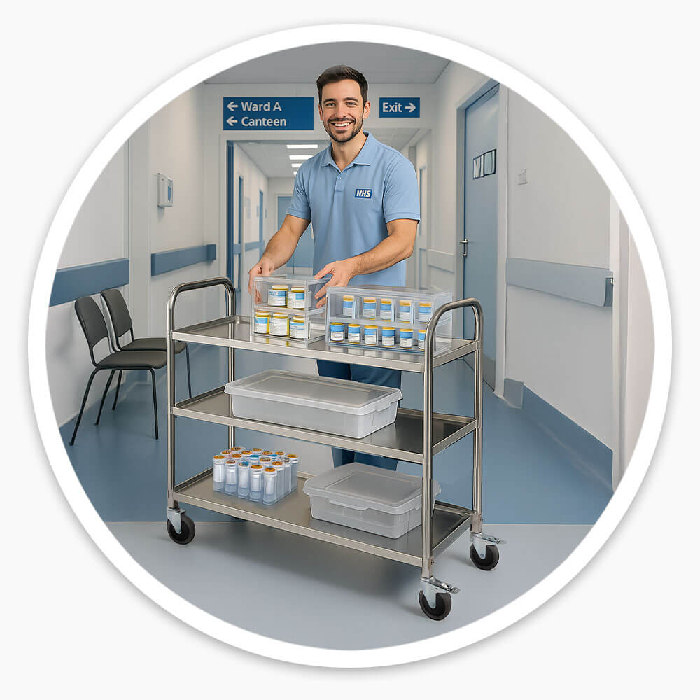 Stainless Steel Service Trolley