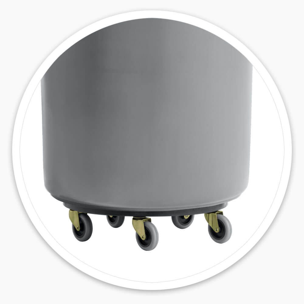 Round Utility Bin with Dolly
