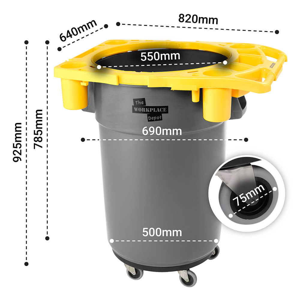 Rolling Bin with Rim Caddy