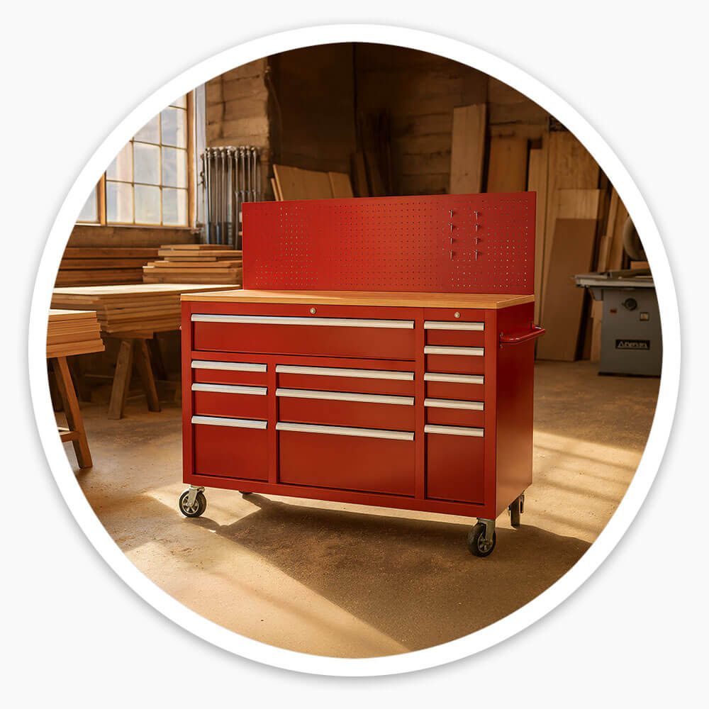 Rolling Workbench with Pegboard