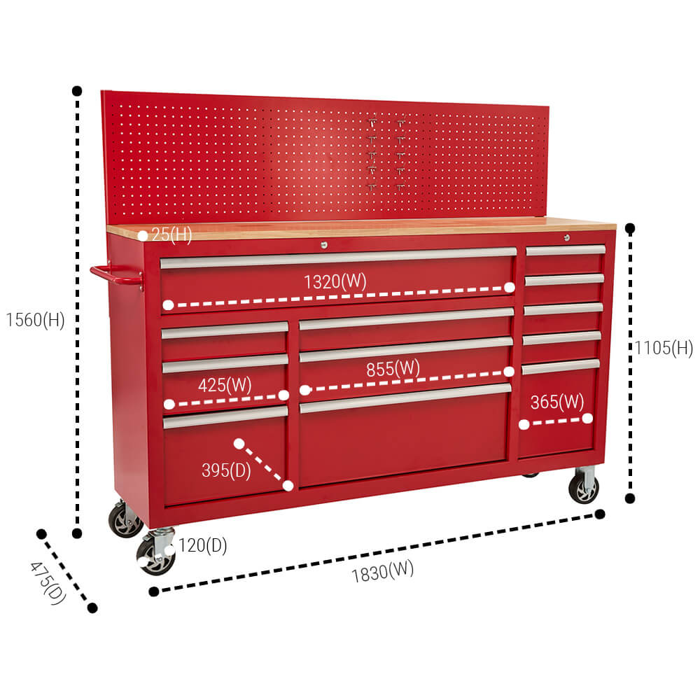 Rolling Workbench with Pegboard