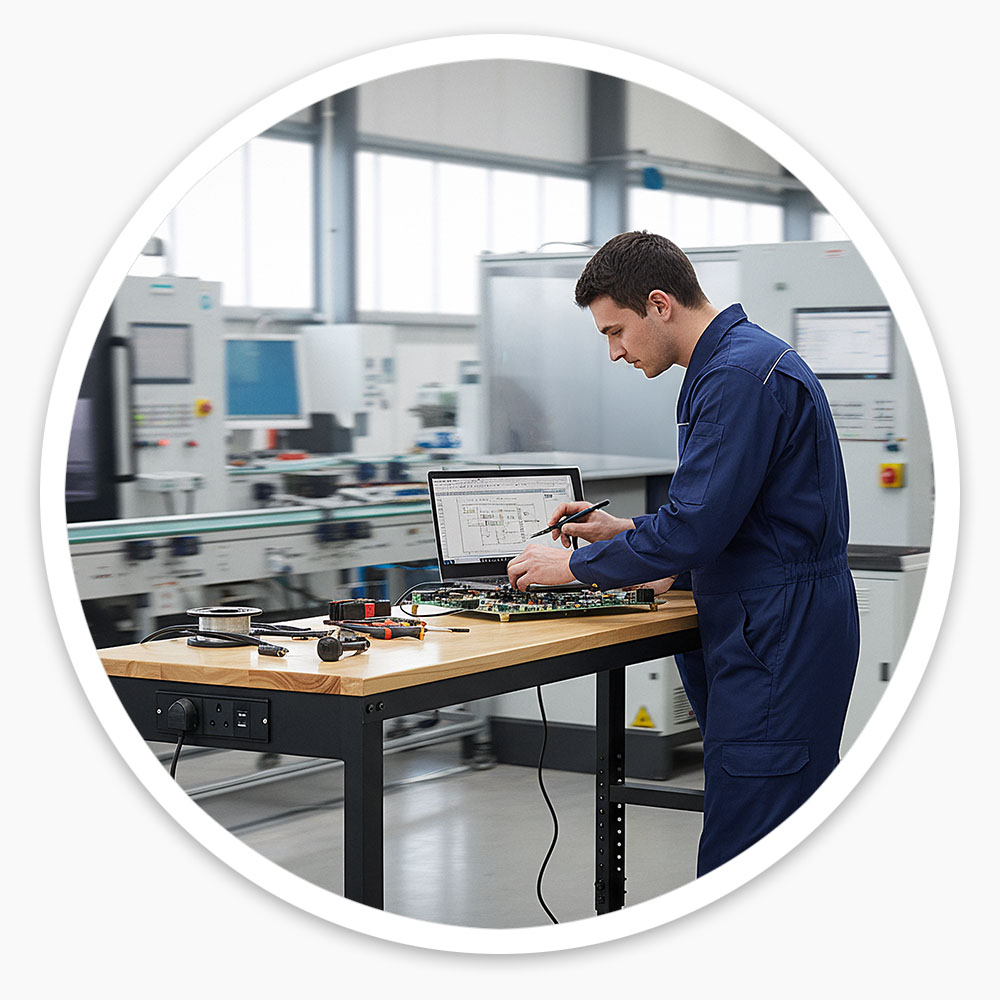 Adjustable Workbench with Plug