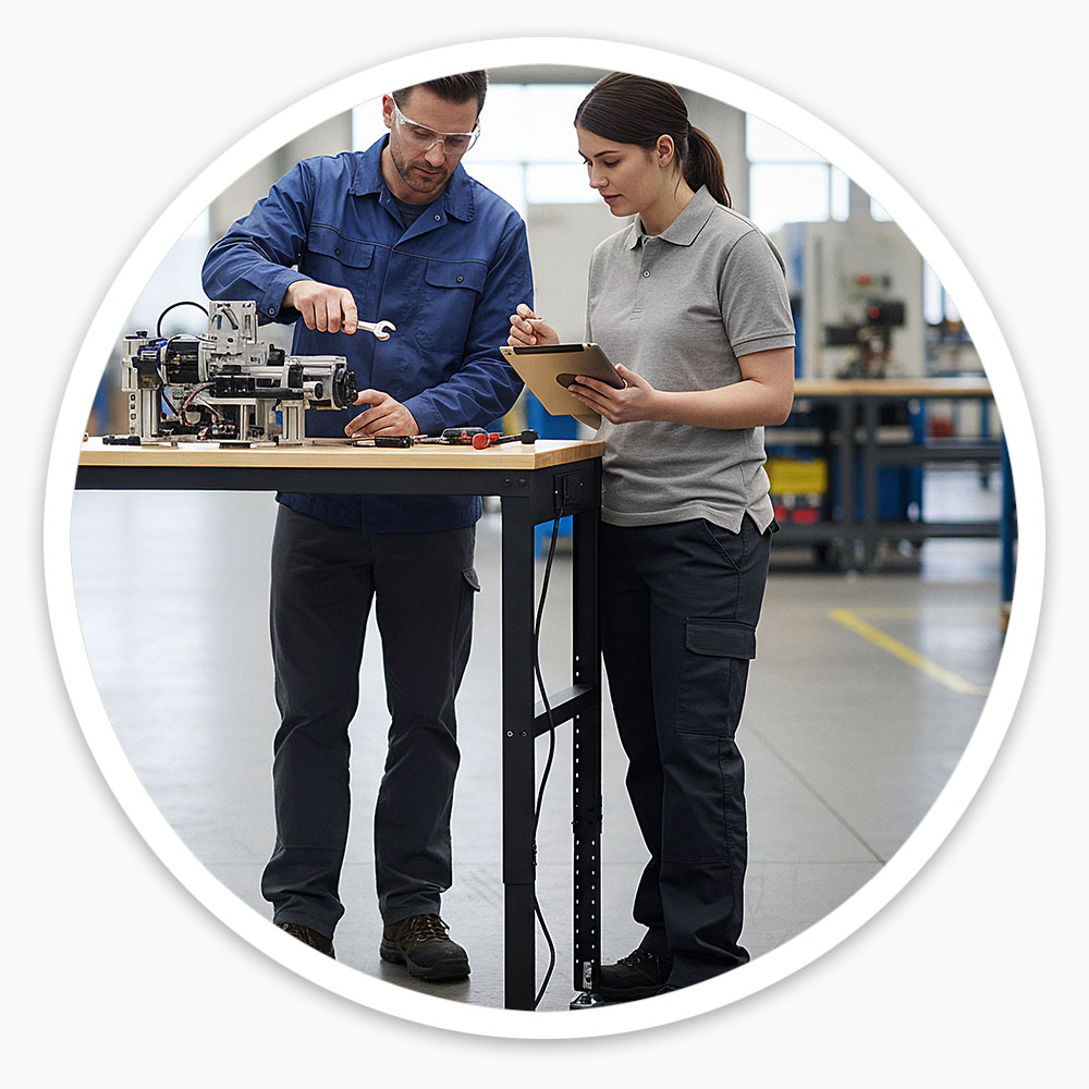 Adjustable Workbench with Plug