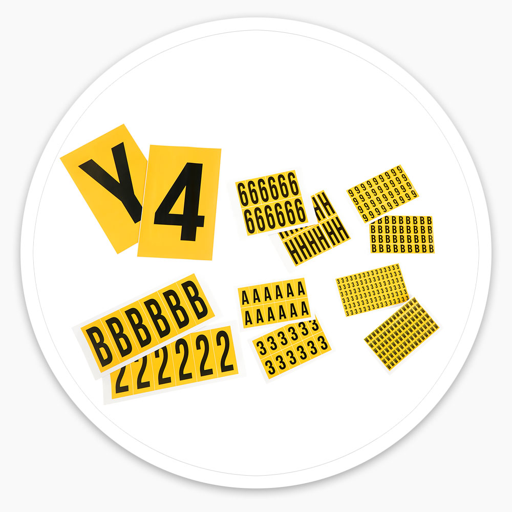 Yellow Self Adhesive Numbers & Letters
