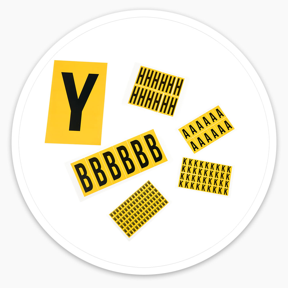 Yellow Self Adhesive Numbers & Letters