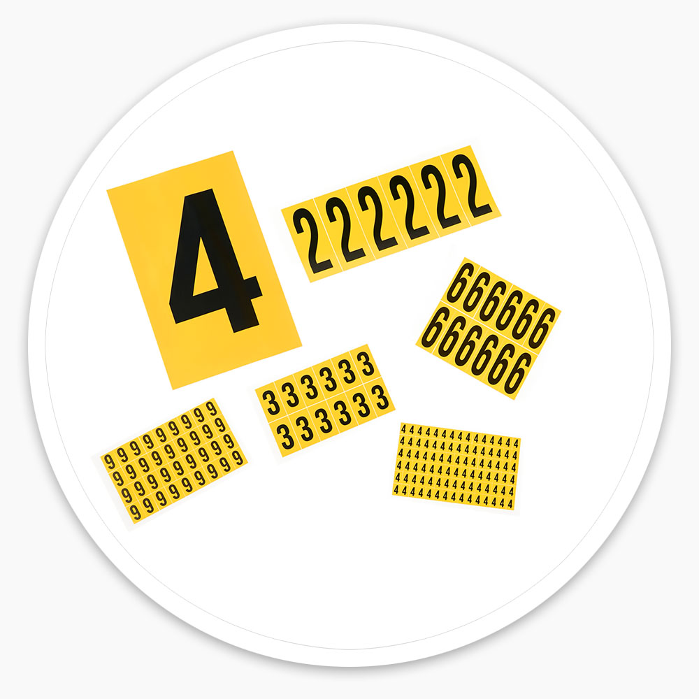 Yellow Self Adhesive Numbers & Letters