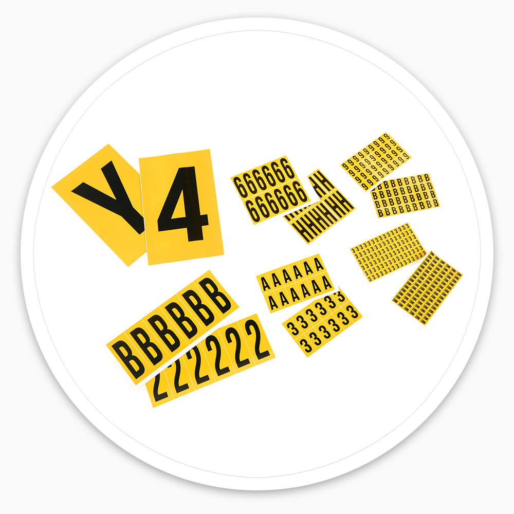 Yellow Self Adhesive Numbers & Letters