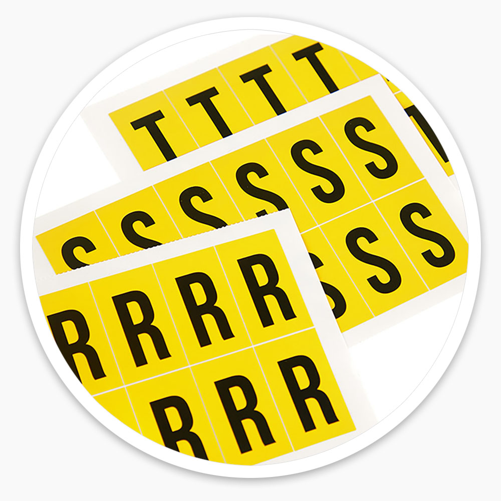 Yellow Self Adhesive Numbers & Letters