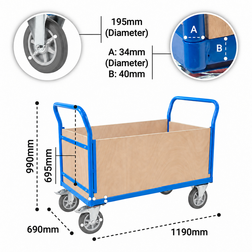 Flatbed Trolley with Sides