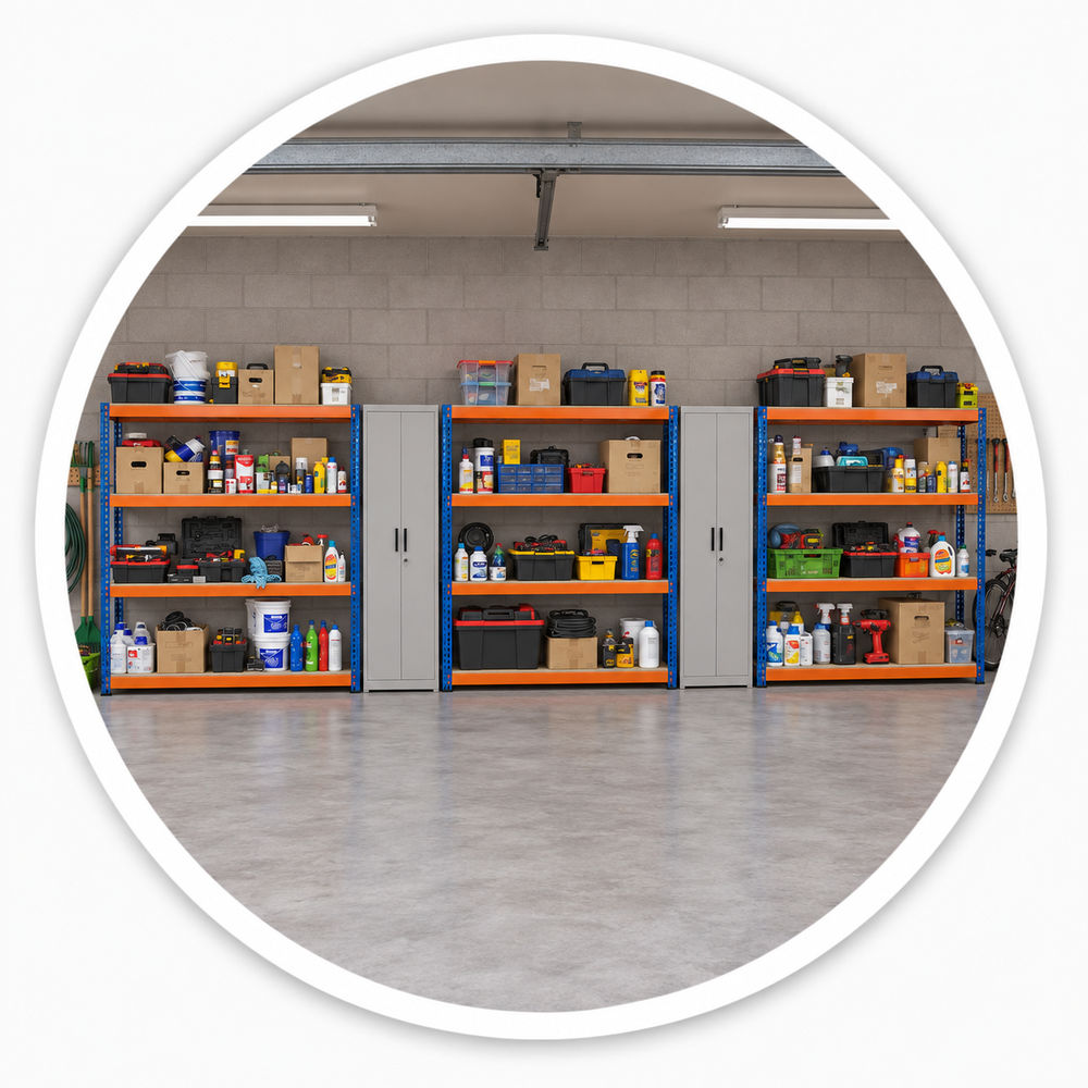 Garage Racking System - 3x Bay Kit, 4,800kg Total Capacity, 1800 x 1800 x 600mm Per Bay