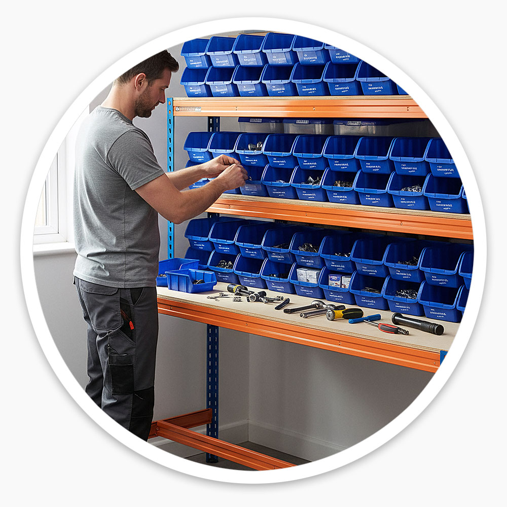 Garage Workstation with Bins