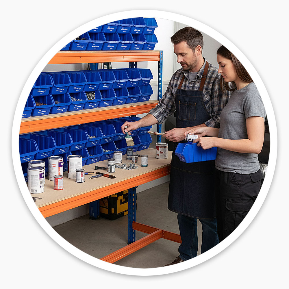 Garage Workstation with Bins
