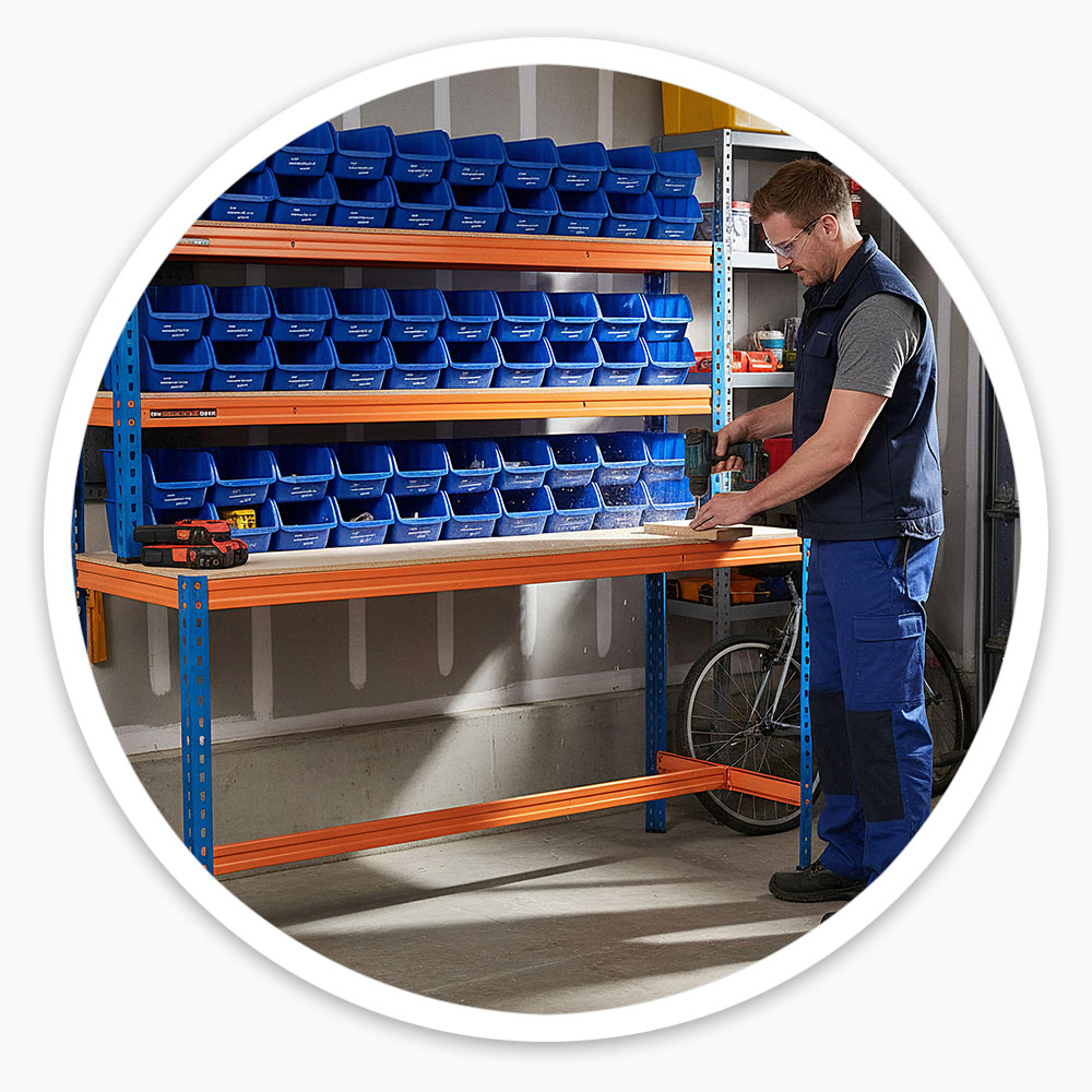 Garage Workstation with Bins