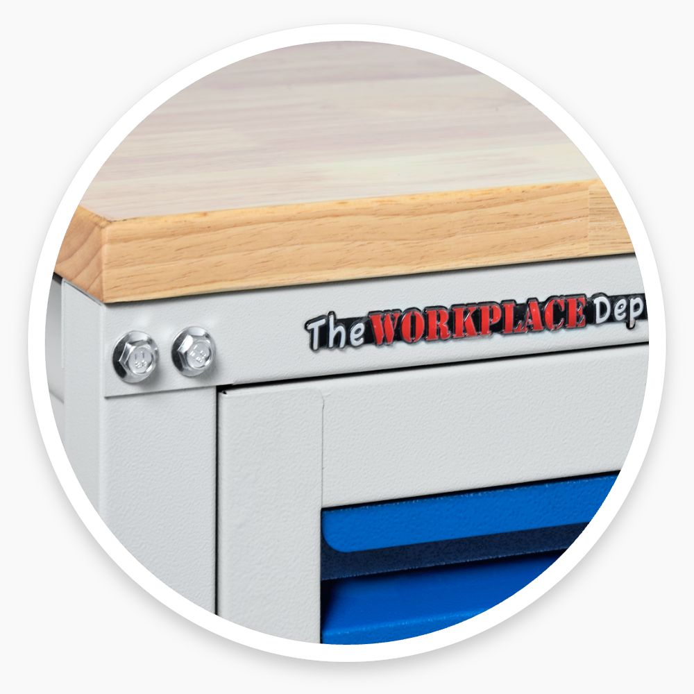 Long Workbench with Drawers
