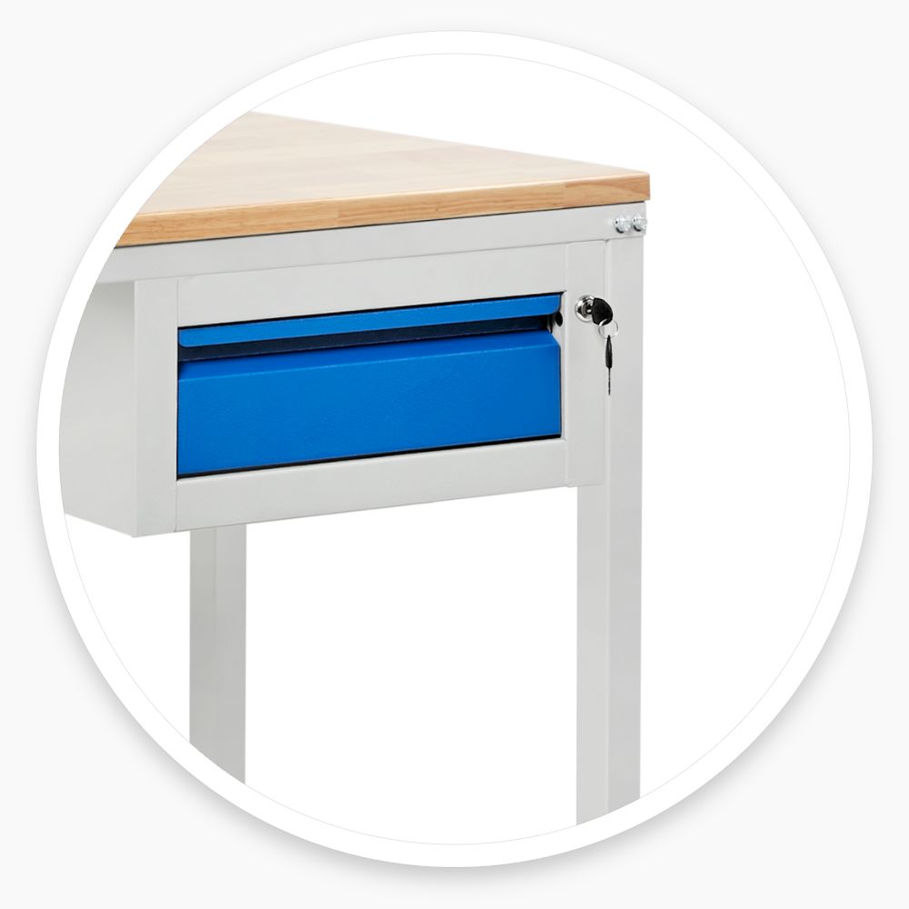 Long Workbench with Drawers