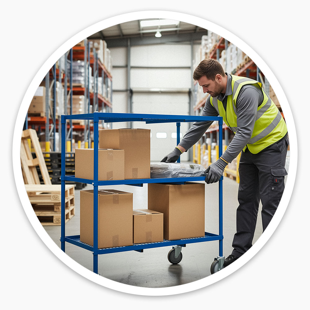 Metal Trolley with Wheels